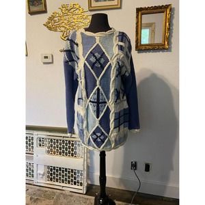 Vintage Winter blue Knit Sweater
